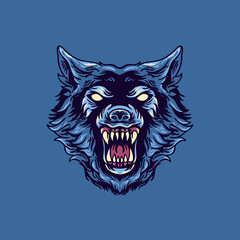 wolf head mascot © STR Graphs