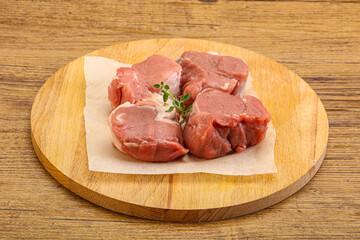 Raw pork tenderloin for cooking