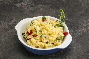 Vegetarian uisine - couscous with vegetables