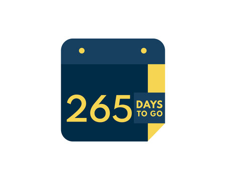 265 days to go calendar icon on white background, 265 days countdown, Countdown left days banner image