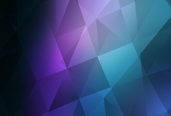 Dark Pink, Blue vector shining triangular backdrop.