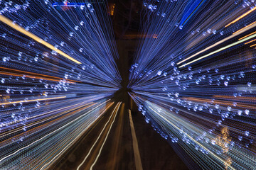 Fototapeta na wymiar Abstract light line of the night scene. Vancouver BC Canada 