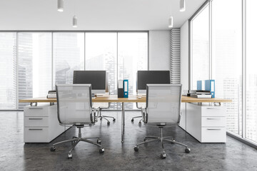 White open space office interior