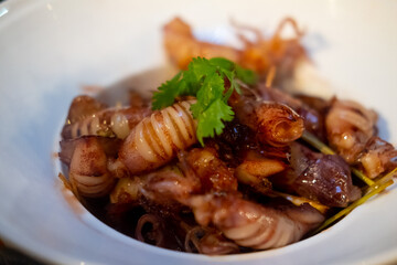 Sweet Boiled Squid Thai called Maug Tom Whan