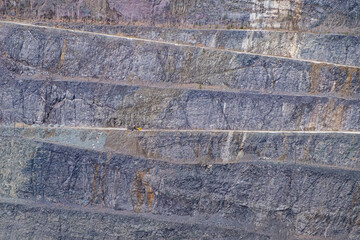 
mining quarry side view of soil layers