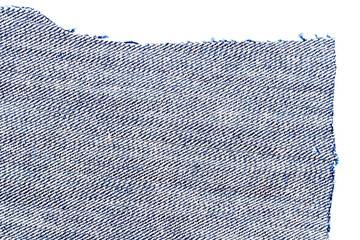 Piece of blue jeans fabric