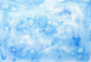 Obraz premium light blue watercolor background, paper texture macro
