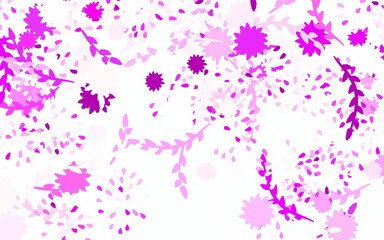 Light Pink, Red vector abstract pattern with flowers, roses.