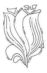 Abstract flower in doodle style for cards, posters and t-shirts