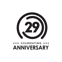 29th year anniversary logo design