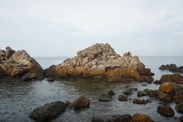 Reef stones. unique sandstone rocks shape in the nature 