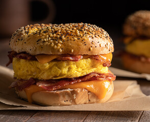 Breakfast Sandwich With Bacon Egg and Cheese