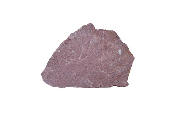 red sandstone rock isolated on white background.
