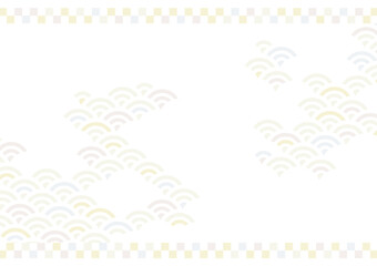 淡い青海波模様の背景イラスト素材　黄色