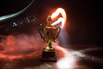 golden cup of the winner isolated on white background