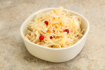 Sauerkraut with cranberry in the bowl