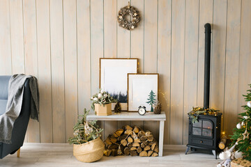 Warm and cozy interior in a scandinavian-style apartment of the north