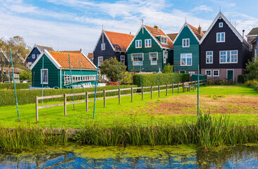 Marken. Beautiful typical fisherman village houses in Marken. Netherlands.