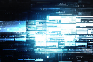 2d illustration Abstract futuristic electronic circuit technology background
