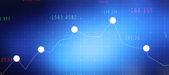 2d rendering Stock market online business concept. business Graph 
