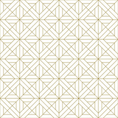 Seamless pattern in style Kumiko. Brown fine lines.
