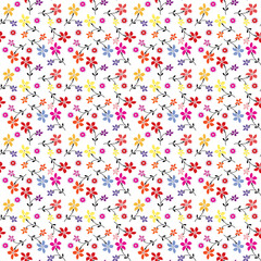 Seamless multicolor floral abstract texture. simple illustration.