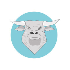 New year's silver bull vector. symbol of 2021