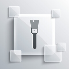 Grey Paint brush icon isolated on grey background. For the artist or for archaeologists and cleaning during excavations. Square glass panels. Vector.
