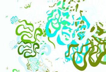 Light Blue, Green vector background with abstract shapes.