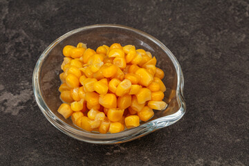 Sweet corn seeds in the bowl