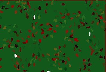 Light Green, Red vector pattern with chaotic shapes.