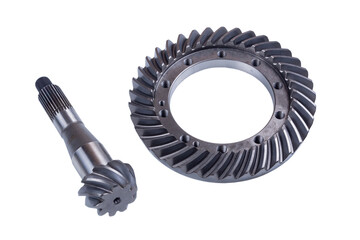 spiral bevel gear isolated on white background