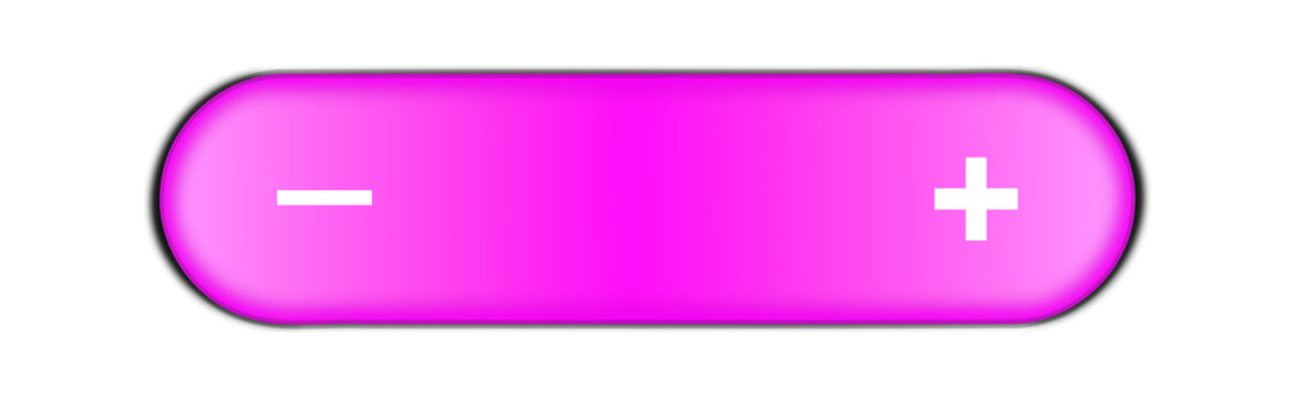 3d illustration of a horizontal button add subtract