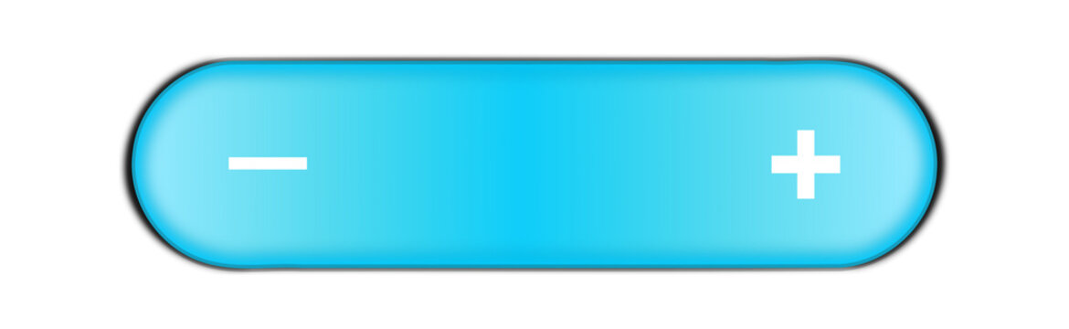 3d illustration of a horizontal button add subtract