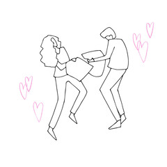 Valentines day png watercolor couple clipart, Valentines clipartLine art couple Valentines day pet Valentine images Family illustration, watercolor clipart