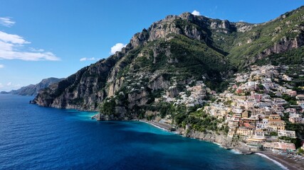 Blick auf Positano und die Amalfiküste