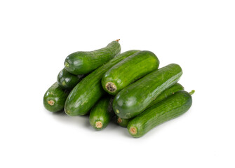 Fresh Healthy Cucumbers Isolated on White Background