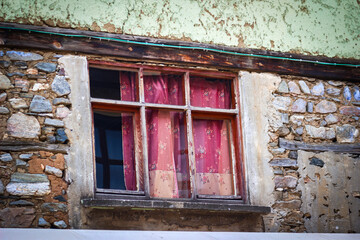 old window with shutters (cumalıkızık, bursa, turkey)