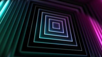 Abstract neon background of squares