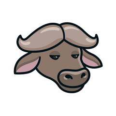 Cartoon african buffalo head