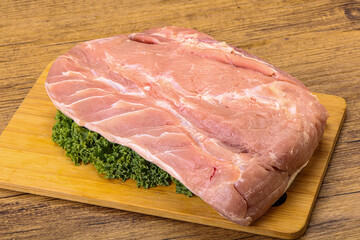Raw pork loin for cooking