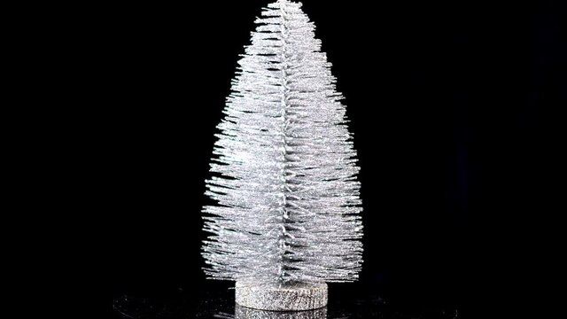 Silver christmas tree for decoration - videoclip