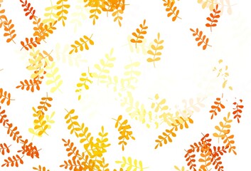 Obraz premium Light Orange vector natural pattern with leaves.