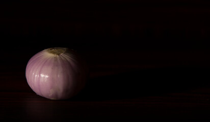 onion on dark background