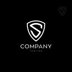 Letter S shield logo vector illustration symbol 