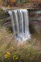 Vertical of Ball's Falls in Ontario, Canada in fall