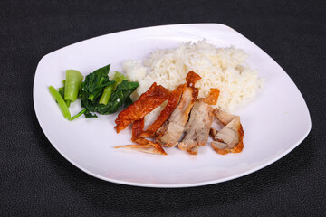 Rice with roasted duck breast