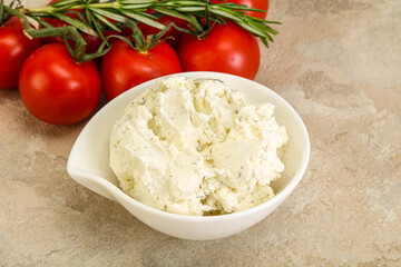 Soft cream cheese with herbs