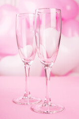 Valentines day champagne glasses