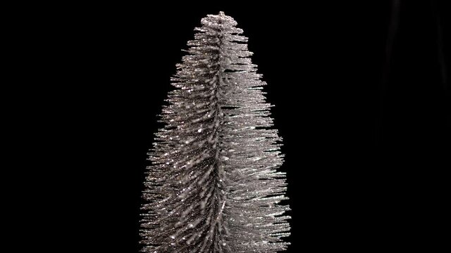 Silver christmas tree for decoration - videoclip